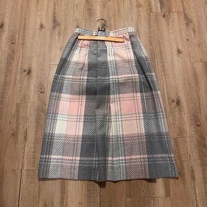 Plaid Pink and Gray Women's Skirt